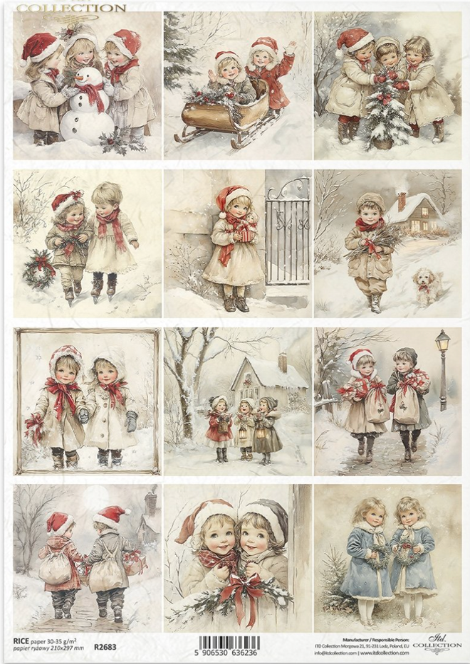 ITD  Little Girls Christmas Multi Paper  R2683