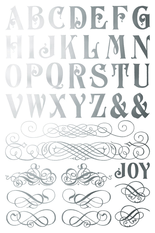 IOD GILDED Gold & Siliver FOIL Transfer Figgy & Flourish, Rub on Transfer 8" x12" Pad