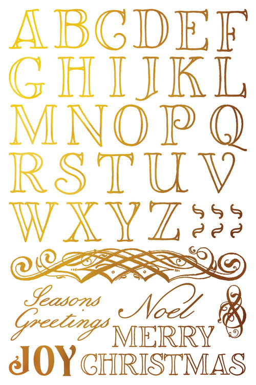 IOD GILDED Gold & Siliver FOIL Transfer Figgy & Flourish, Rub on Transfer 8" x12" Pad