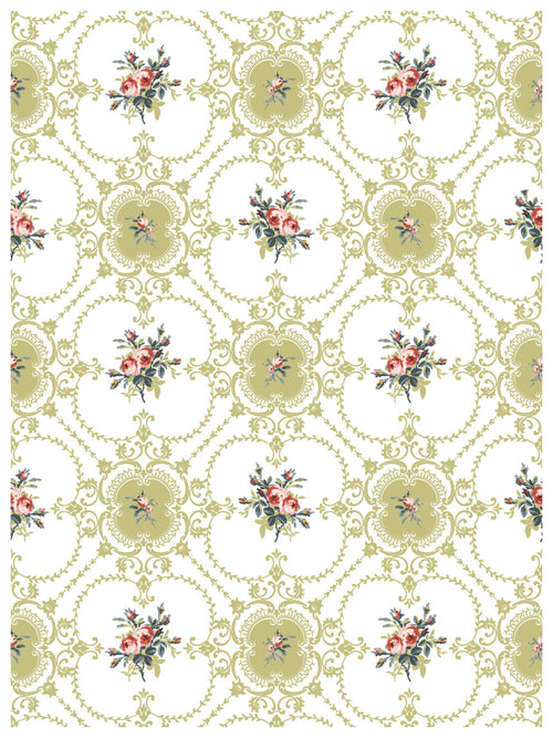 IOD Lattice Rose, Paint Inlays 12" x16" Pad, 8 pages