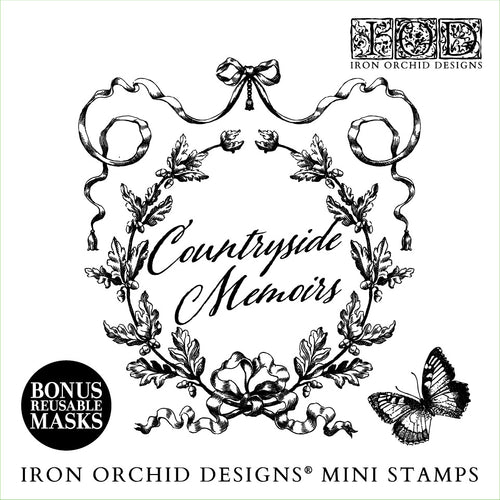 2025 Spring IOD Boxed Mini Stamp Set: Insignia, Velveteen, Countryside Memoires