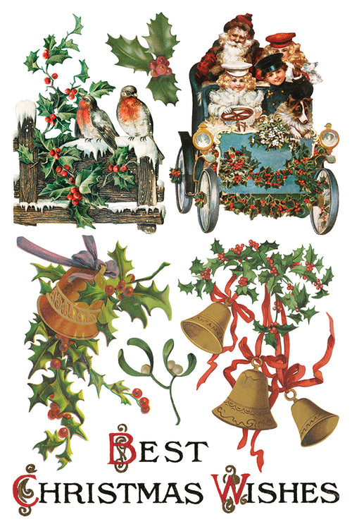 IOD Christmas Joy Transfer , Rub on Transfer 12" x 8" Pad.