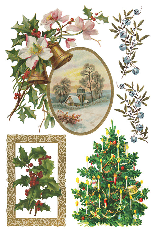 IOD Christmas Joy Transfer , Rub on Transfer 12" x 8" Pad.