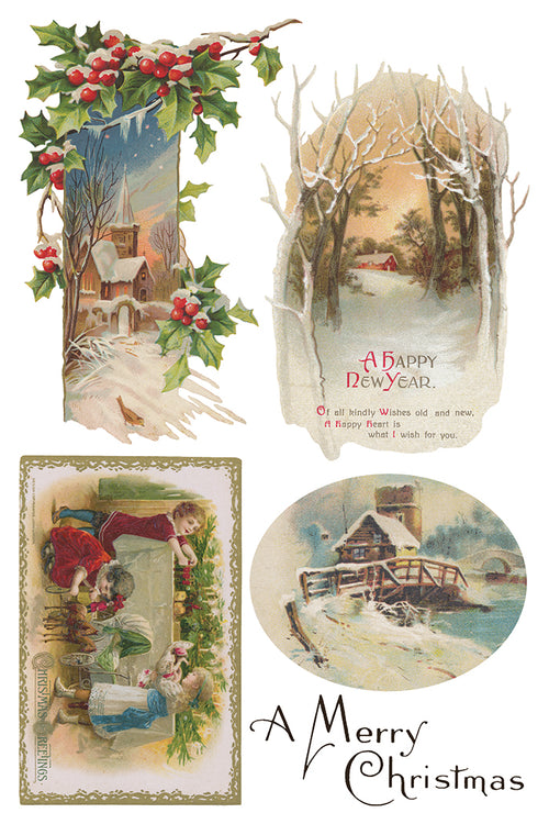 IOD Christmas Joy Transfer , Rub on Transfer 12" x 8" Pad.