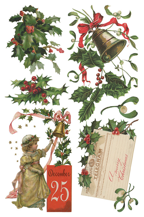 IOD Christmas Joy Transfer , Rub on Transfer 12" x 8" Pad.