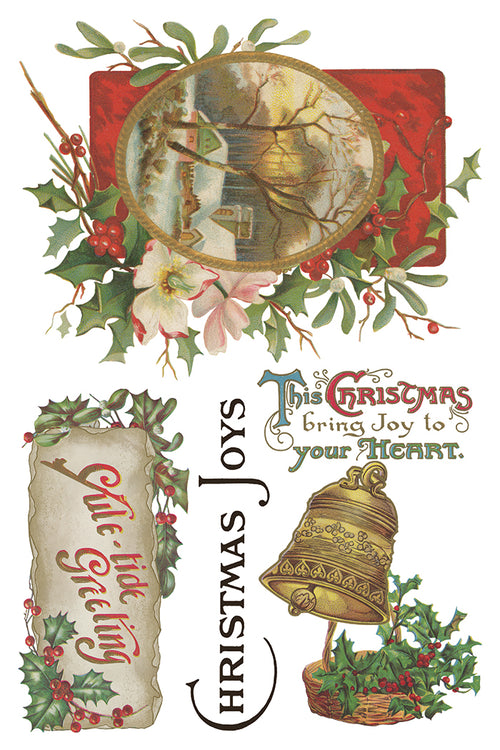 IOD Christmas Joy Transfer , Rub on Transfer 12" x 8" Pad.