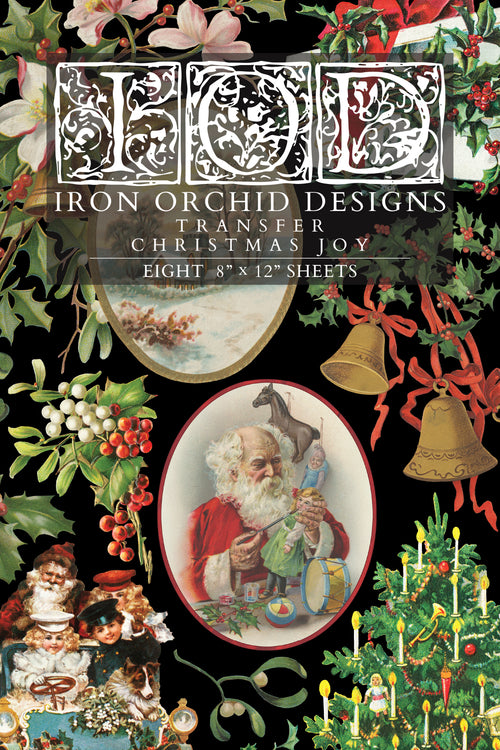 IOD Christmas Joy Transfer , Rub on Transfer 12" x 8" Pad.