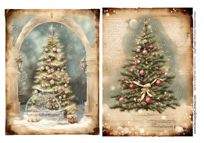 A4 Christmas Tree Rice Paper DC124
