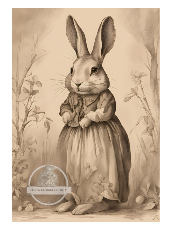 A4 Lady Bunny Rice Paper DC183