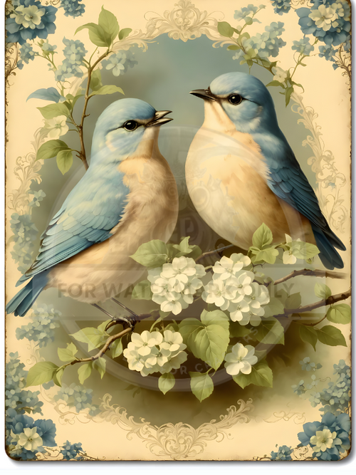 A4 Blue Bird Waltz Rice Paper DC711