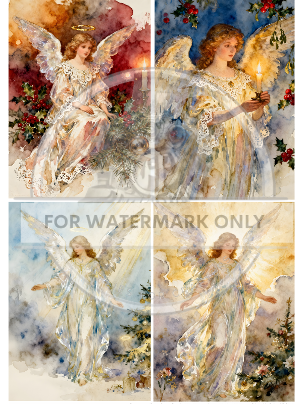 A4 Heavenly Angels Christmas Quad Paper DC876