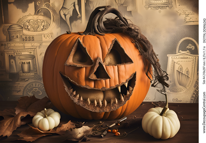 DIGITAL IMAGE: Jack O Lantern Nightmare.  Instant Download