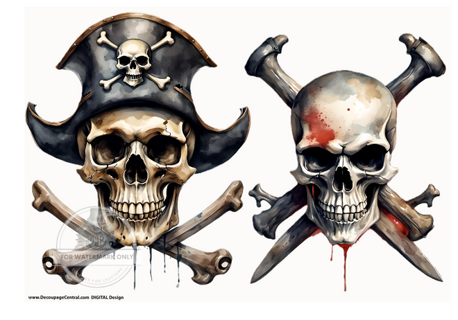 DIGITAL IMAGE:Crossbones Instant Download