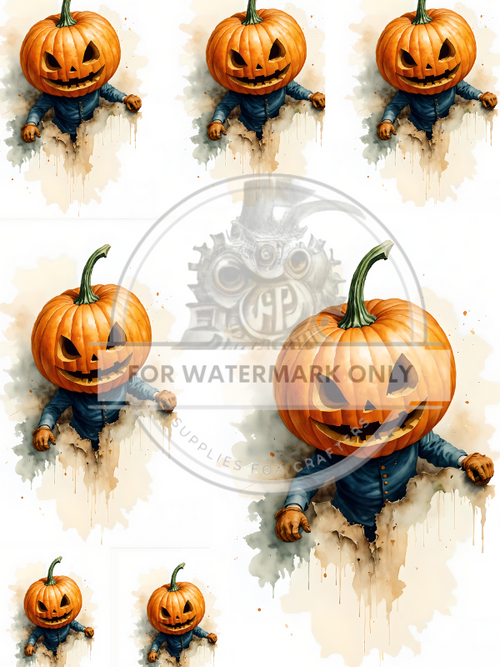 DIGITAL IMAGE: Halloween Pumpkinhead Multi Instant Download