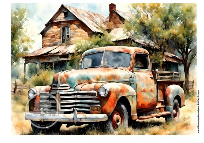 DIGITAL IMAGE: Rusty Truck Instant Download