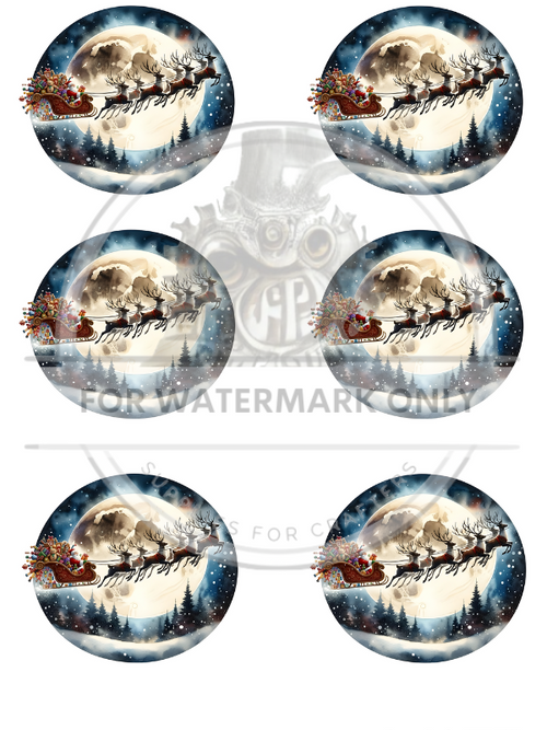 DIGITAL IMAGE: Digital SNOW GLOBE  Santa: Designed to fit snowglobes or resize to suit your project!