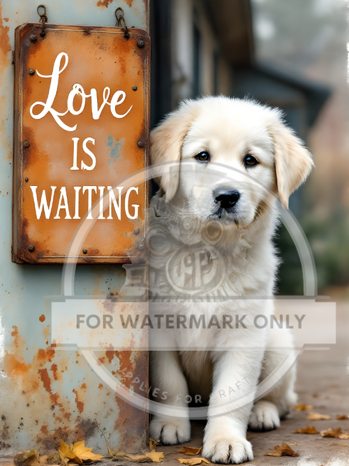 DIGITAL IMAGE: Love is Waiting Pup