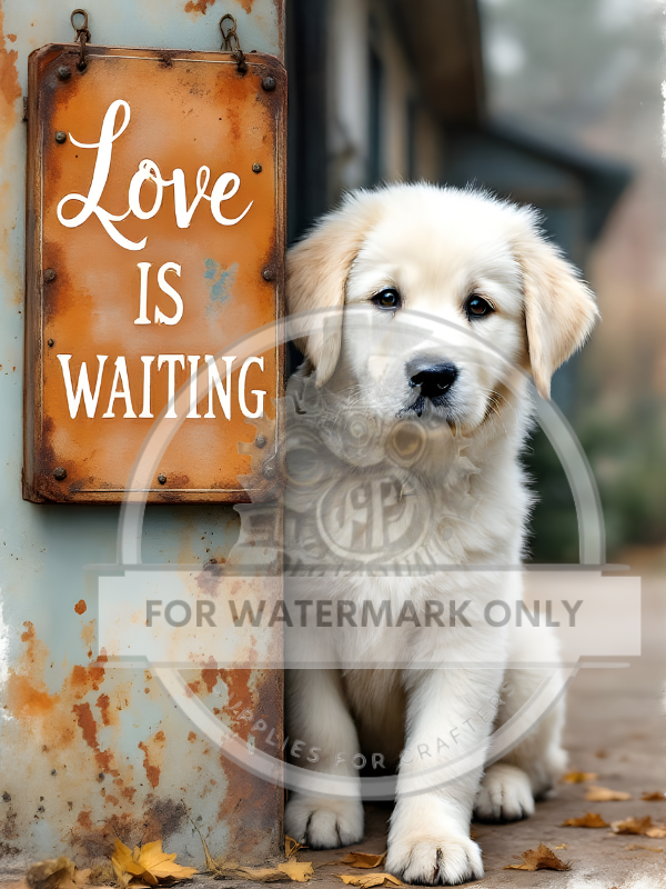 DIGITAL IMAGE: Love is Waiting Pup