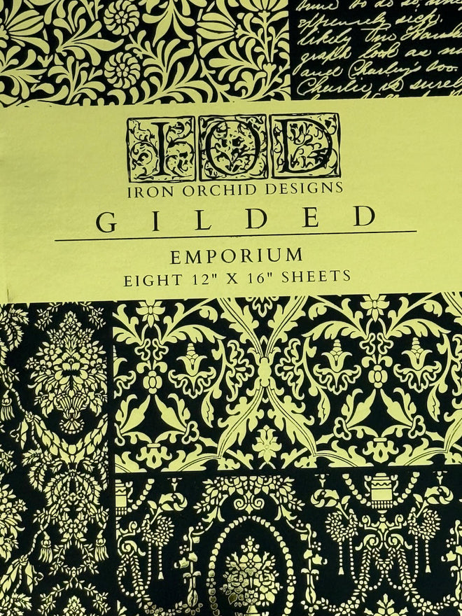 IOD GILDED GOLD FOIL Transfer  EMPORIUM, 8 sheets ,  Rub on Transfer 12" x16" Pad