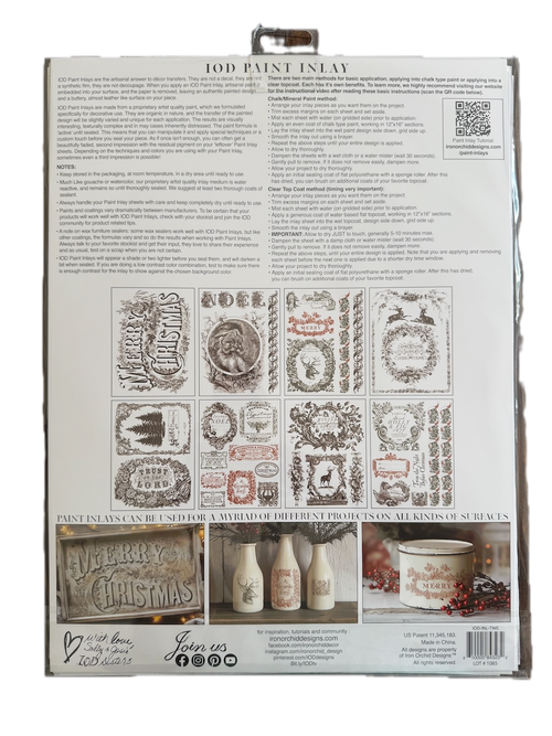 IOD Twelfth Night, Paint Inlays 12" x16" Pad, 8 pages LIMITED EDITION