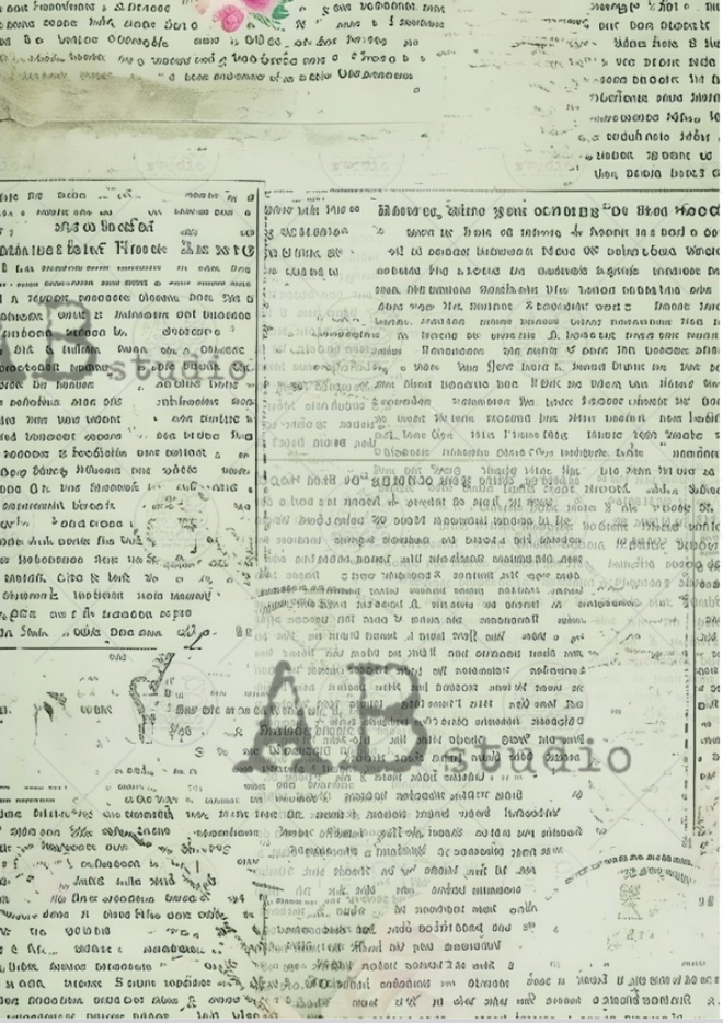 A4 Mint Newspaper  Rice Paper, AB Studios 1792