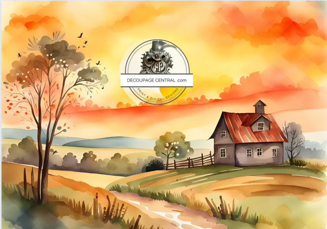 DIGITAL IMAGE: Sunrise on the Farm Instant Download