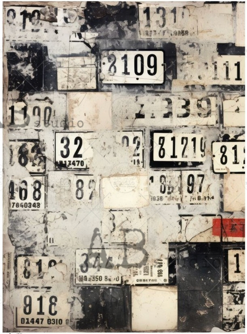 A4 Grunge Tags  Background Rice Paper, AB Studios 5200