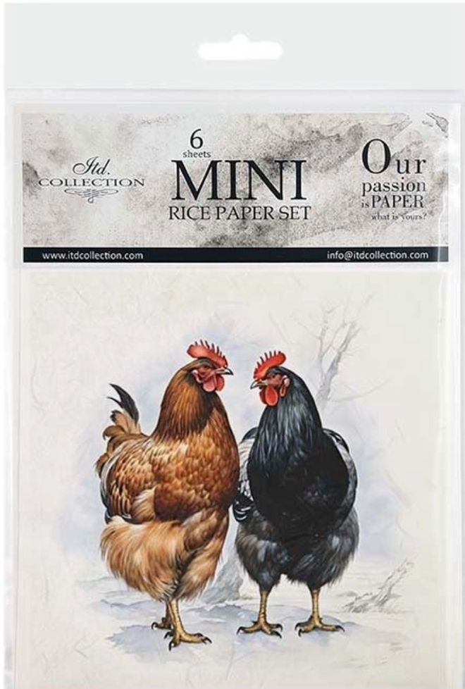Roosters,  ITD Mini Decoupage Set: 5.8 inch/6 pages