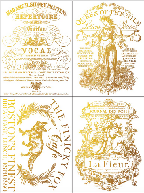 IOD GILDED GOLD FOIL Transfer Curated Signage, Rub on Transfer 12" x16" Pad