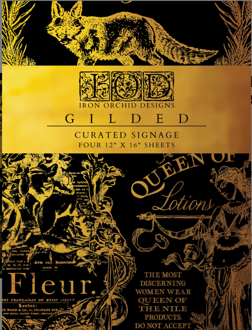 IOD GILDED GOLD FOIL Transfer Curated Signage, Rub on Transfer 12" x16" Pad