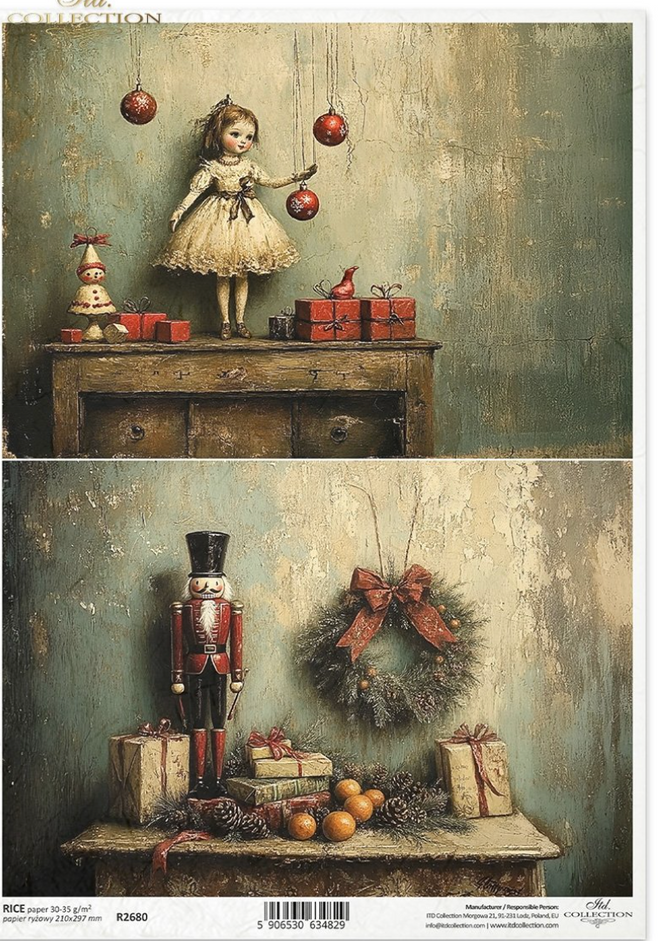 ITD  A4 Christmas Toy Duo Rice Paper  R2680