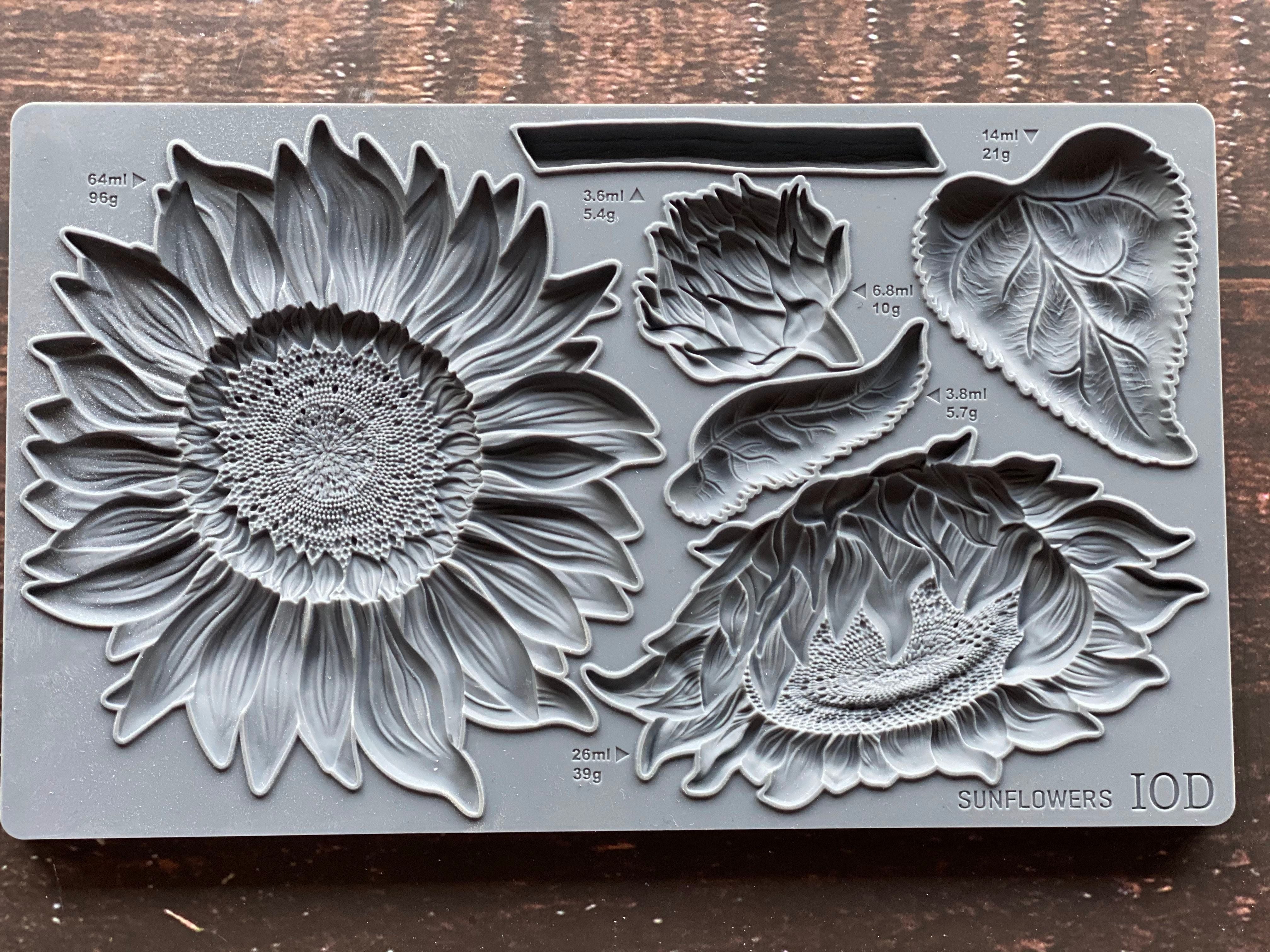 IOD Silicone Mould SUNFLOWER Total Size 6 x 10 – Decoupage Central