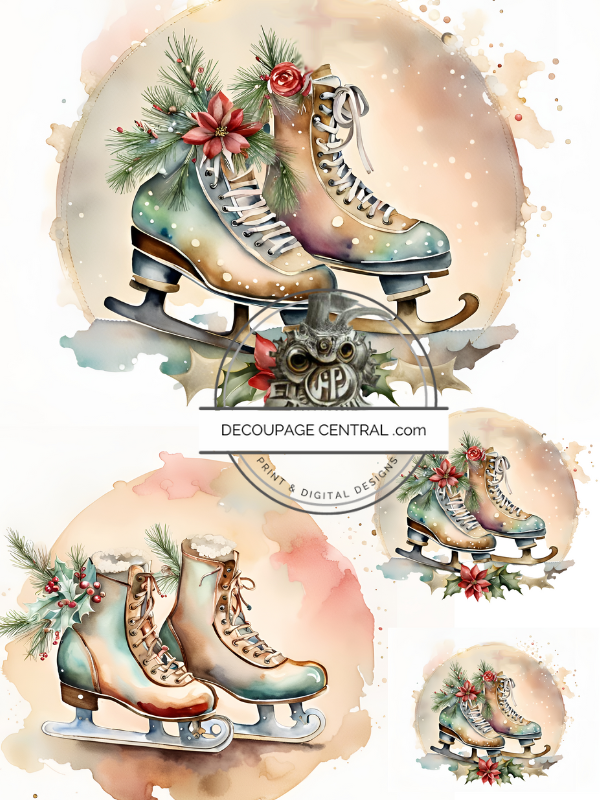 DIGITAL IMAGE: Ice Skates Instant Download