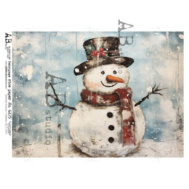 A4 Rustic Snowman  AB Studios 6175
