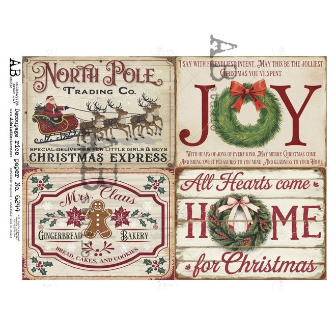 A4 Christmas Sign Quad TWO AB Studios 6244