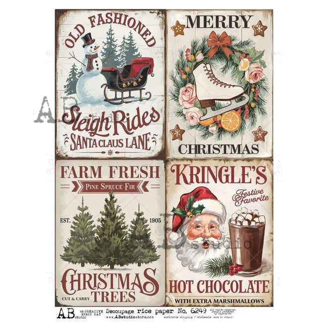 A4 Christmas Sign Quad ONE AB Studios 6249