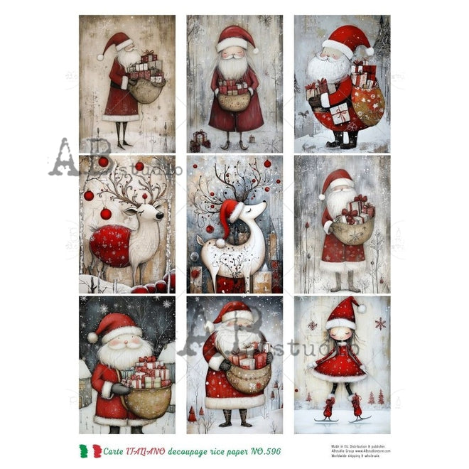 A4 Santa & Reindeer Panels Carte Italiano 596
