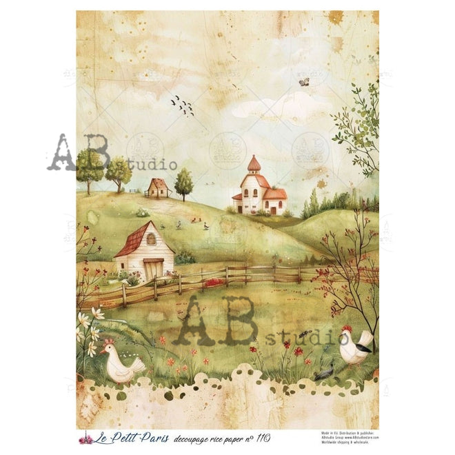 A4 LPP County Farm Scene Le Petit Paris 110