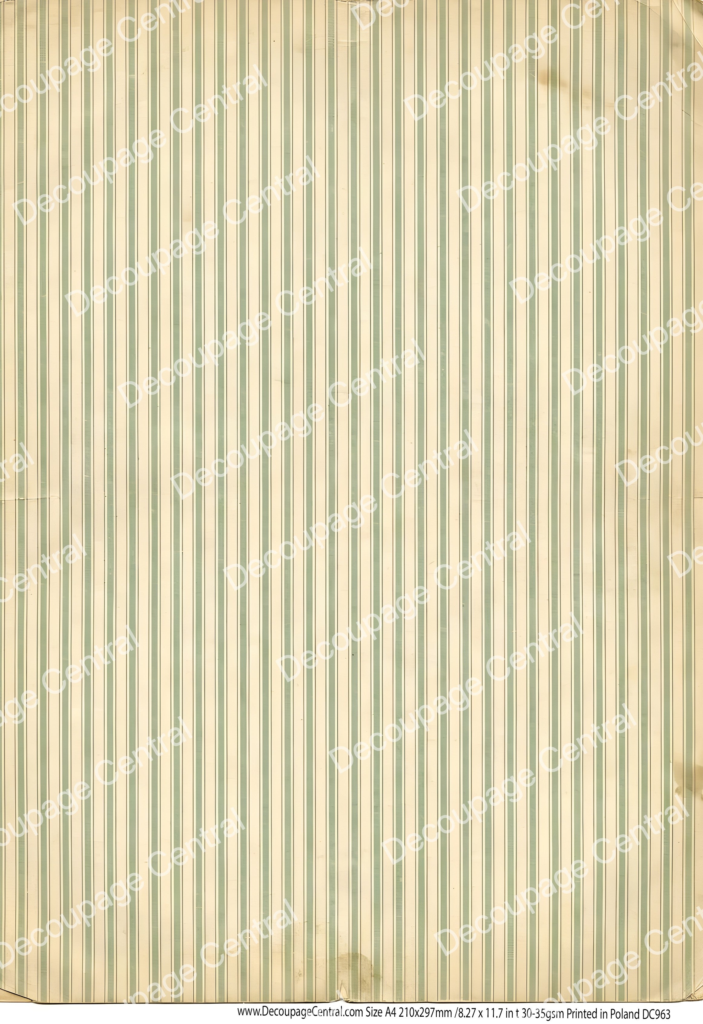 riceページ A4 DC963 Sage Ticking Stripe Rice Paper for decoupage – Decoupage