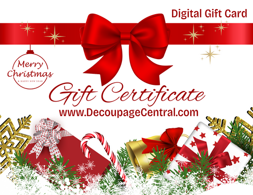 Decoupage Central Christmas Gift Card
