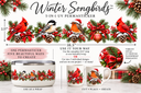 Winter Songbird Collection : 5 in 1,  UV DTF PermaSticker   10.5" × 2.37"