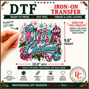 Atomic Christmas DTF Iron-On Transfer  10" × 9.8"