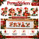 VIntage Elves Collection : 5 in 1,  PermaSticker   10.5" × 2.86"