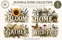 Bloom & Home Collection:  Includes 4 Coordinating UV PermaStickers 11.00" x 7.15"