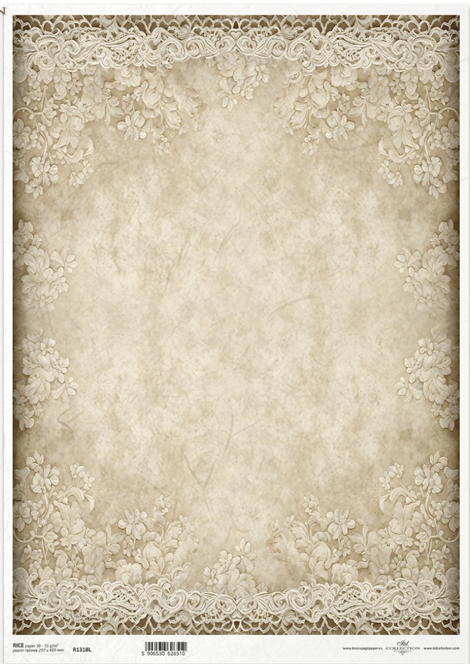 A3 ITD Vintage Lace Magic Background Decoupage Paper R1318L