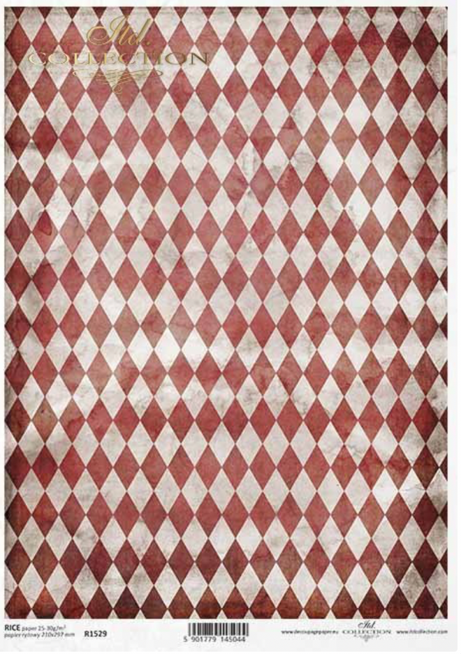 A4 Red and Gold Harlequin Design Background From ITD R1529