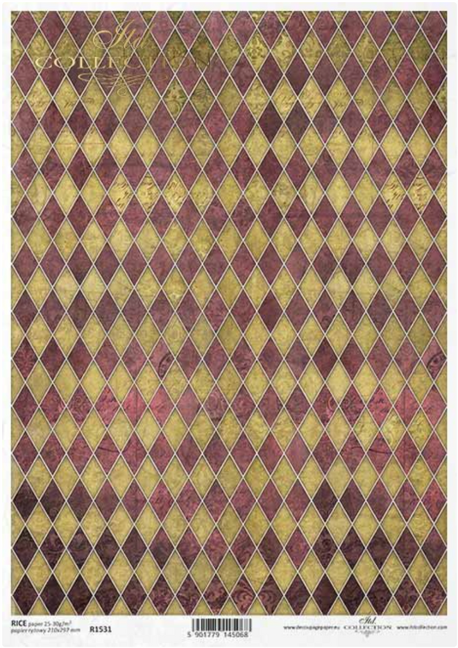 A4 Edgy Red and Gold Harlequin Design Background From ITD R1529 (Copy)