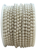 Pearl Accent on Silver Chain – Elegant Finishing Trim (10 Yard Roll)