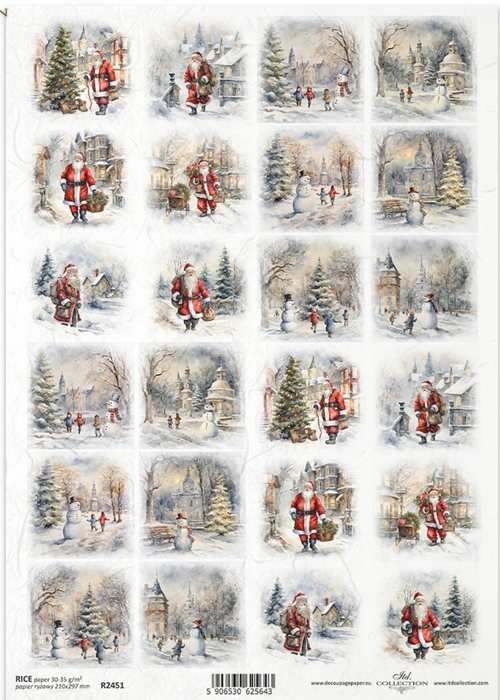 A4 Santa and Snowmen Minis Multi R2451