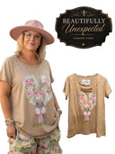 "Flower Child" Tee: A Rare Bird | SM fits up to Large | Last One!
